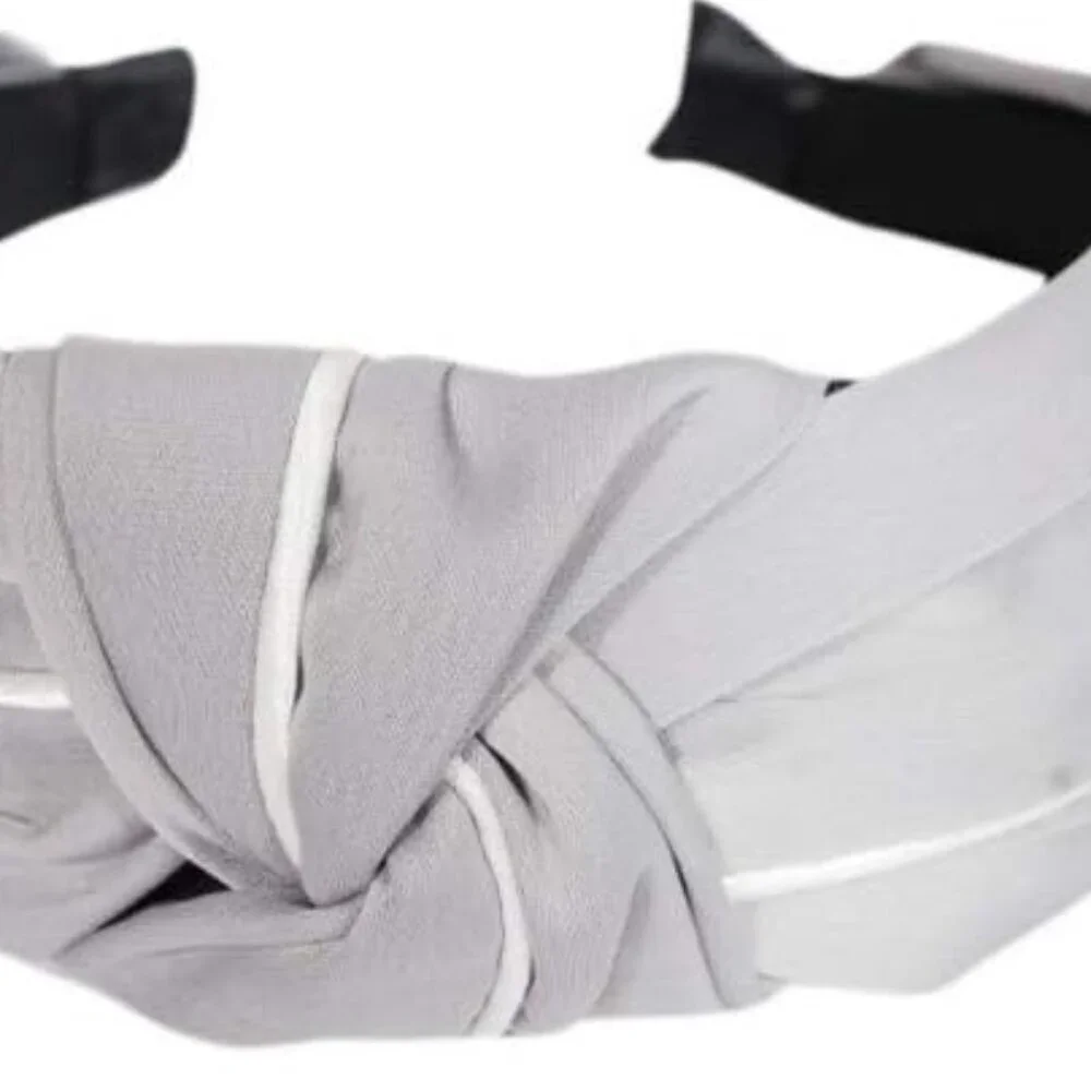 NWT Leah Piped Top Knot Gray Headband
